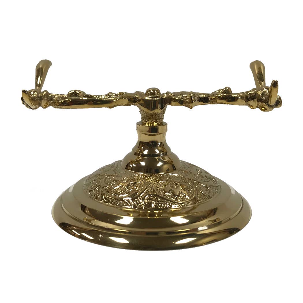 3-1/2" Polished Brass Pen Holder w/ Bone Nib Pen