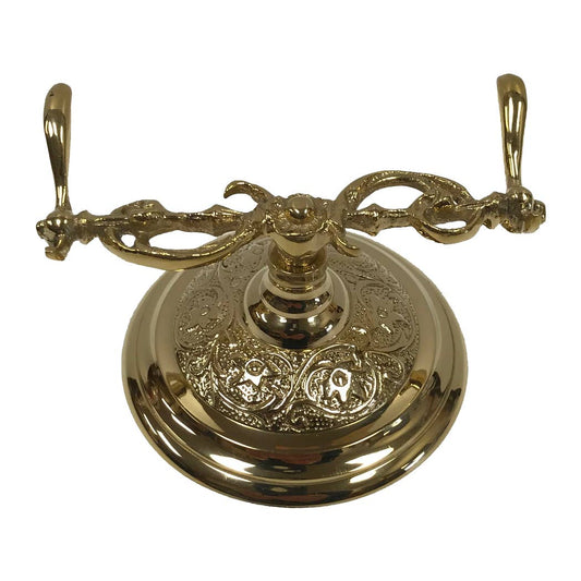 3-1/2" Polished Brass Pen Holder w/ Bone Pen