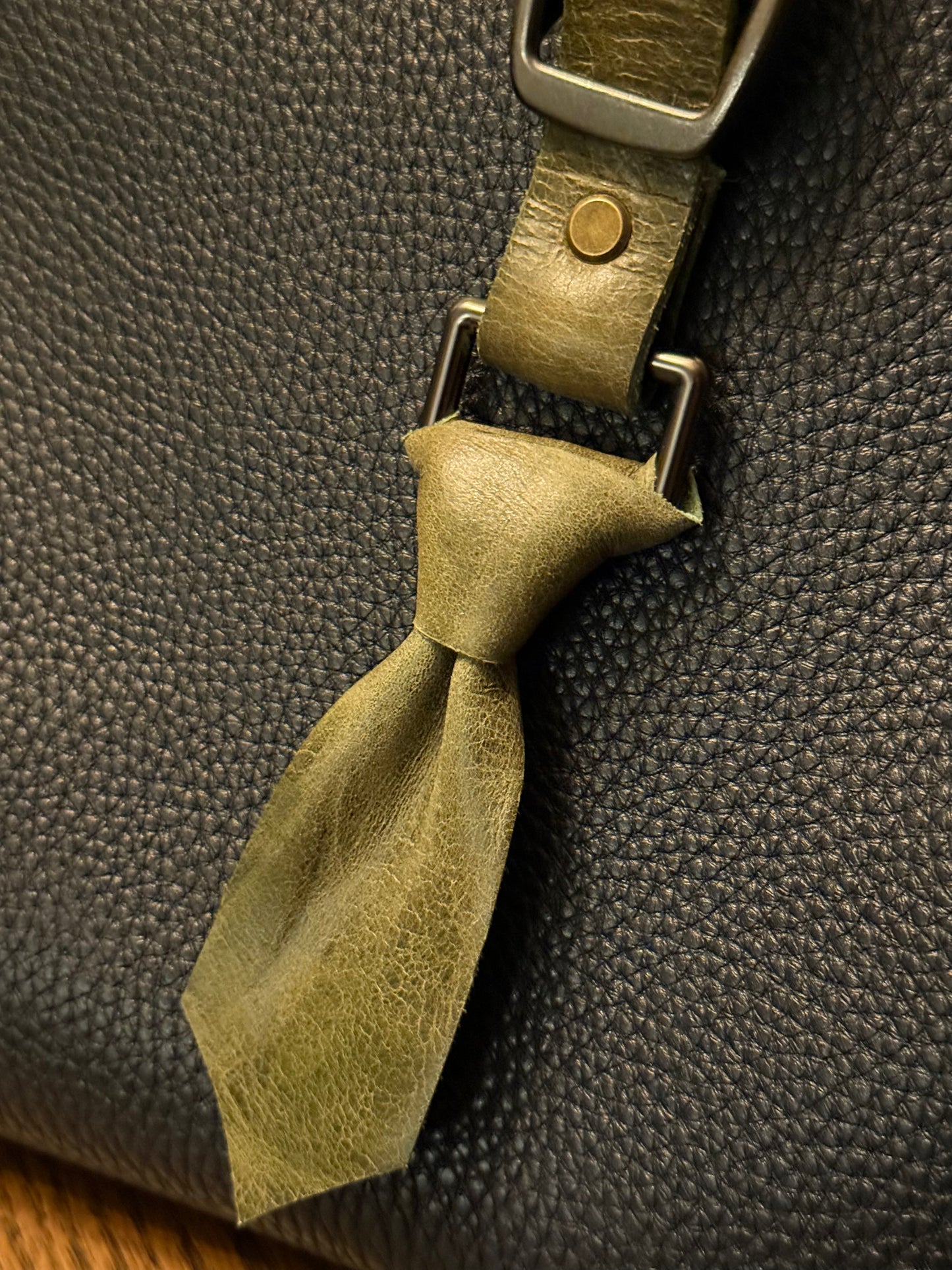 Genuine Leather Bag Charm - The Buckle Tie
