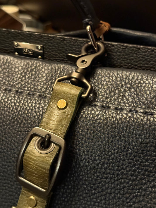 Genuine Leather Bag Charm - The Buckle Tie
