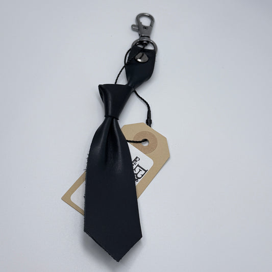 Navy Supple Calfskin Leather Keychain
