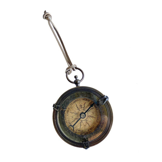 Antiqued Brass Old World Style Compass, 2-1/2"