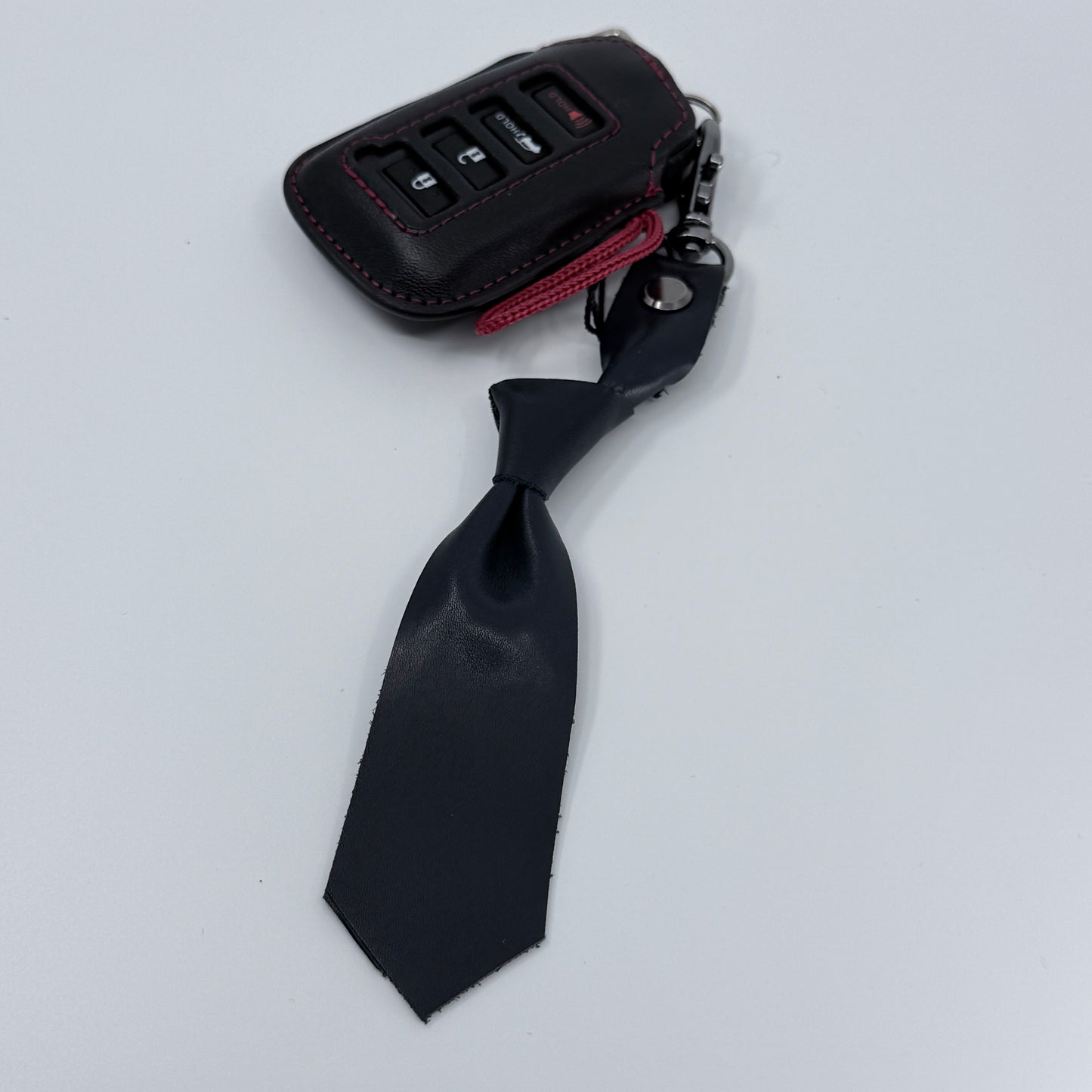 Navy Supple Calfskin Leather Keychain