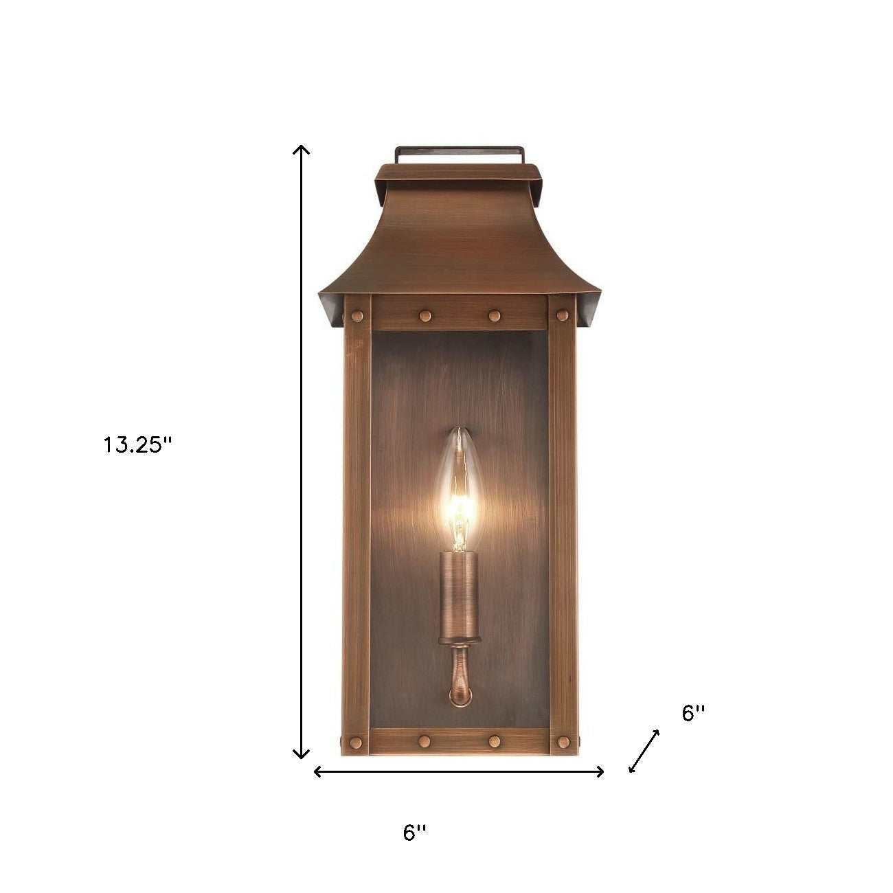 Aplique de pared de bolsillo Manchester de 1 luz con pátina de cobre