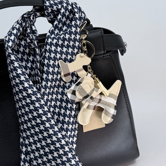 Sweetest Puppy Dog Plaid Bag or Key Charm!