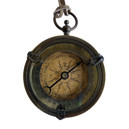 Antiqued Brass Old World Style Compass, 2-1/2"